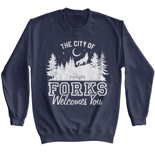 Twilight Long Sleeve Sweatshirt - The City of Forks Navy