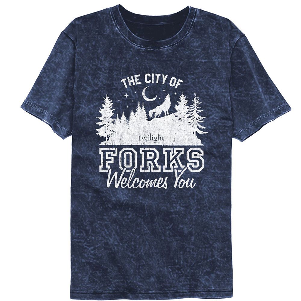 Twilight Mineral Wash T-Shirt - The City of Forks Navy
