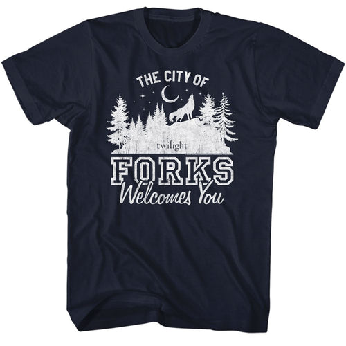 Navy Twilight t-shirt featuring a The City of Forks Navy design