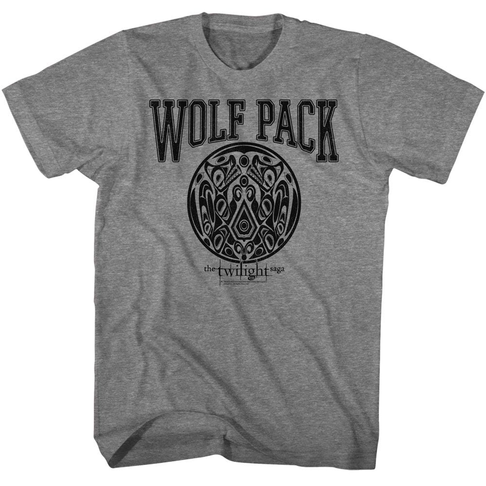 Graphite Heather Twilight t-shirt featuring a Wolf Pack Varsity design