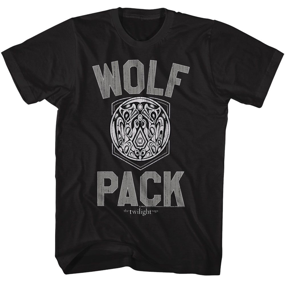 Black Twilight t-shirt featuring a Wolf Pack design