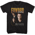 Black Twilight t-shirt featuring an Edward 3 Character Pose design