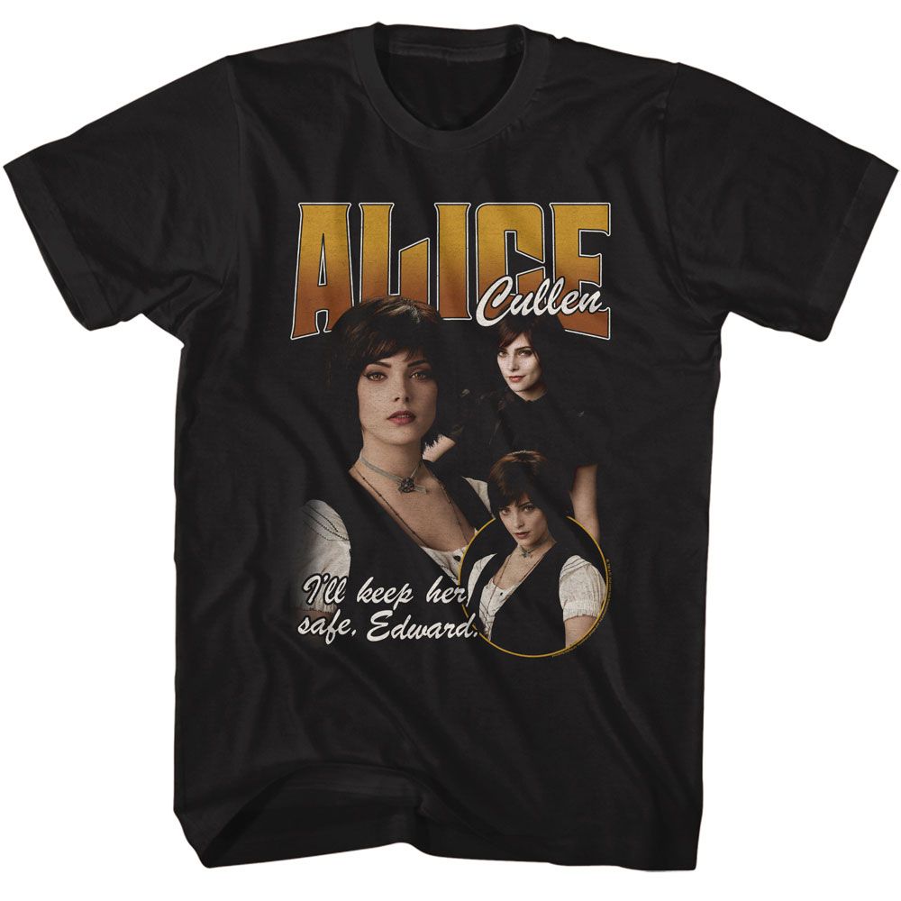 Black Twilight t-shirt featuring an Alice Ill Keep her Safe design