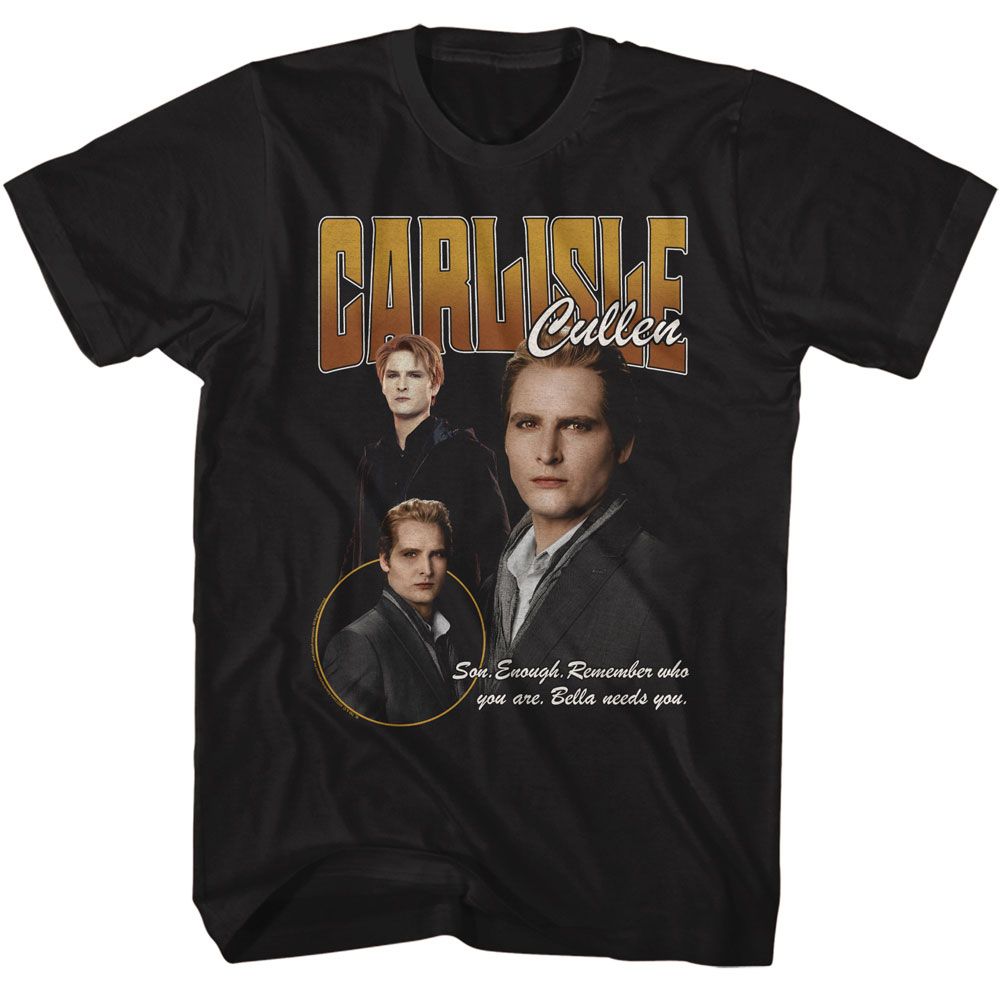 Black Twilight t-shirt featuring a Carlisle Bella Needs you Quote design