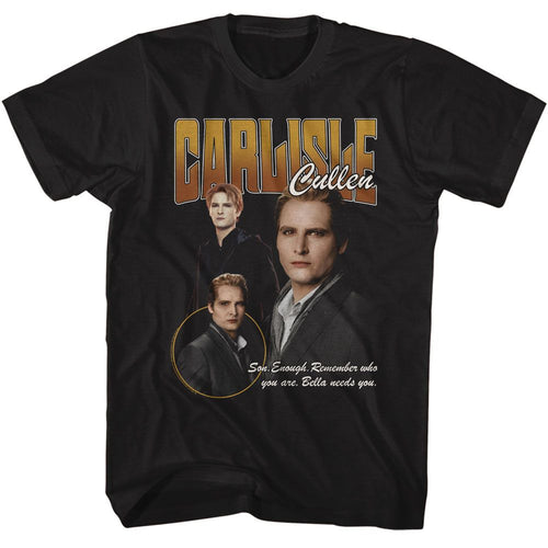 Black Twilight t-shirt featuring a Carlisle Bella Needs you Quote design