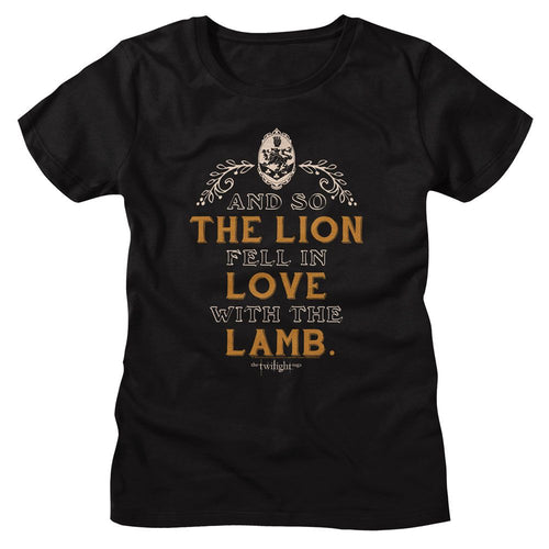 Twilight Ladies T-Shirt - Lion Lamb Quote