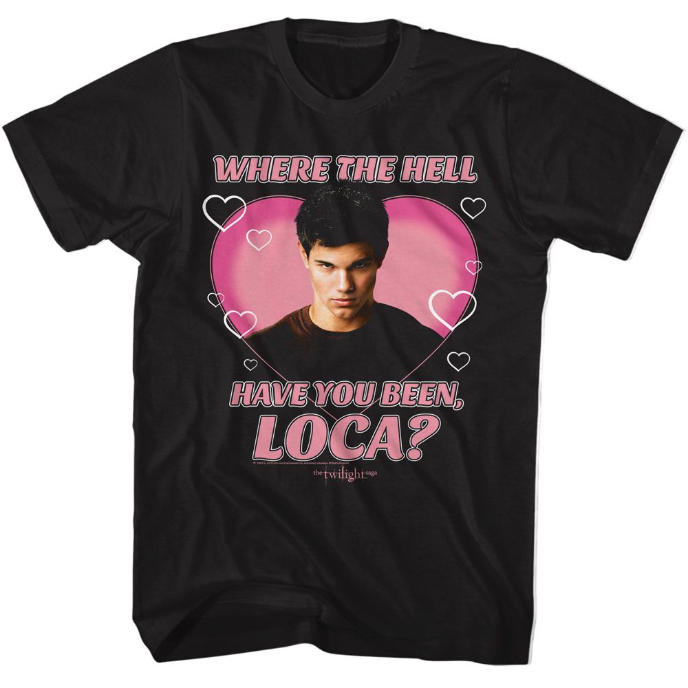 Black Twilight t-shirt featuring a Loca Heart design