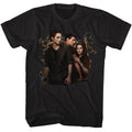 Black Twilight t-shirt featuring an Edward Jacob Bella Swirls design