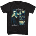 Black Twilight t-shirt featuring an Edward Multi Scenes design