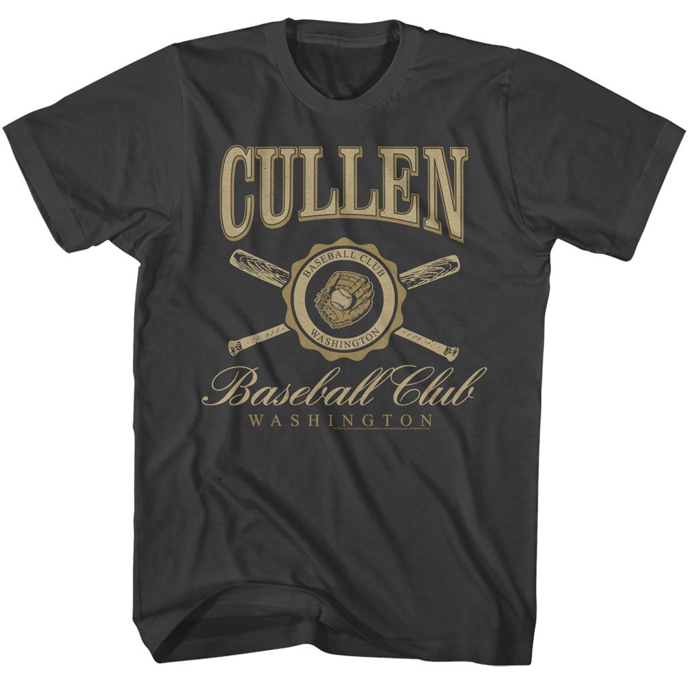 Smoke Gray Twilight t-shirt featuring a Cullen Baseball Club design