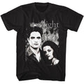Black Twilight t-shirt featuring an Edward and Bella design