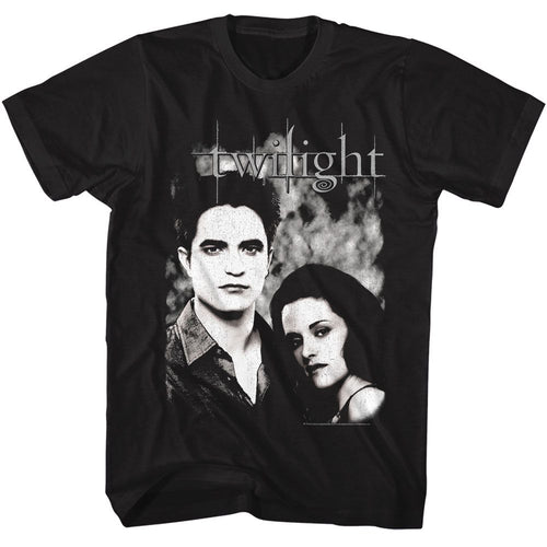 Black Twilight t-shirt featuring an Edward and Bella design