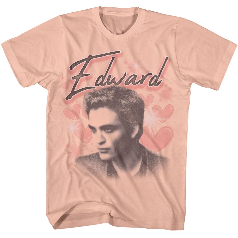 Peach Twilight t-shirt featuring an Edward Hearts design