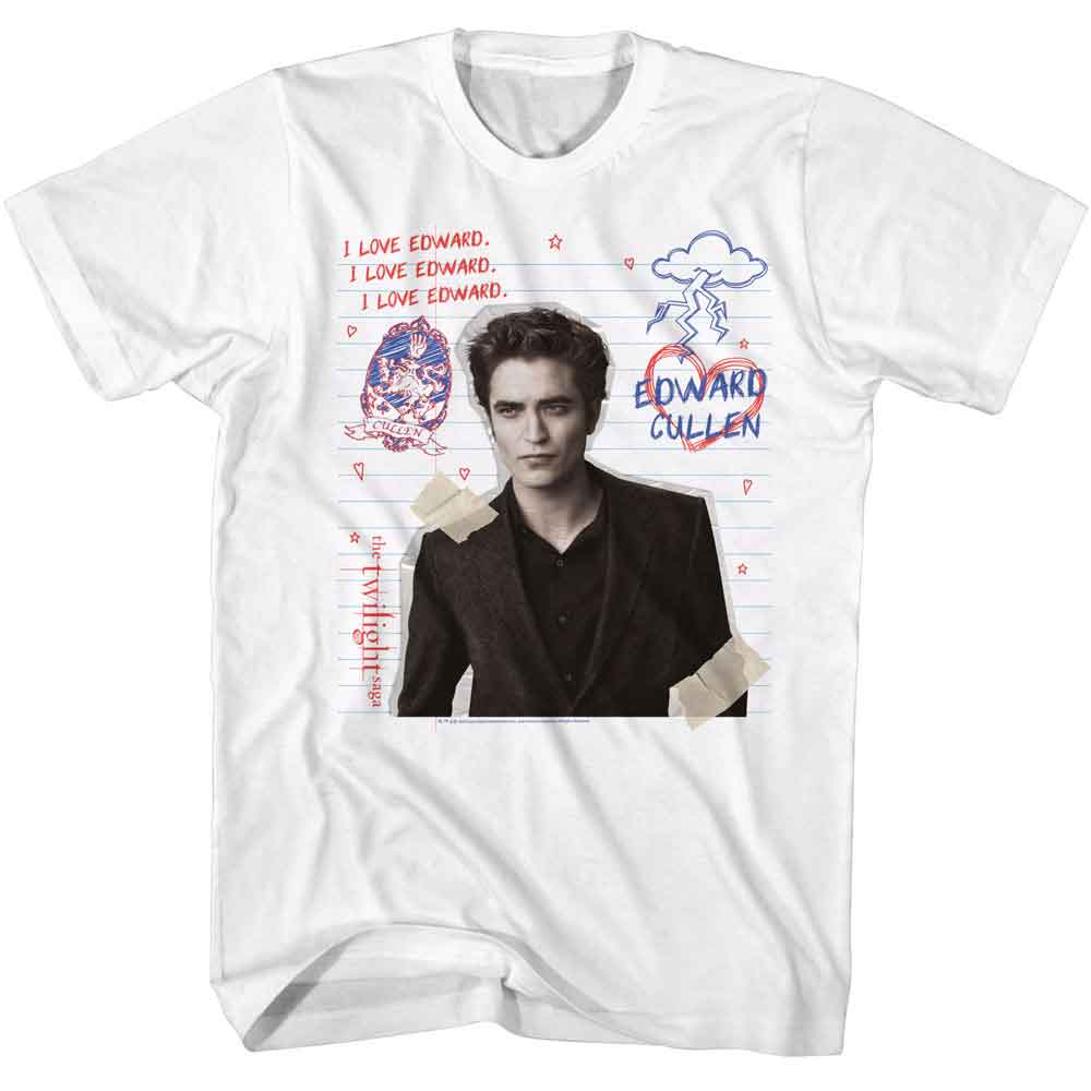 White Twilight t-shirt featuring an Edward Doodles design