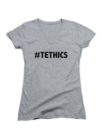 Gray Tethics Juniors V-Neck T-Shirt