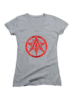 Gray The Axis of Anarchy Logo Juniors V-Neck T-Shirt