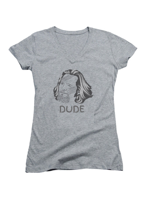 Gray The Dude Juniors V-Neck T-Shirt