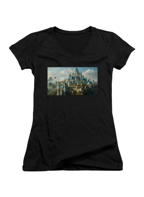 Black The Free City Juniors V-Neck T-Shirt