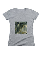 Gray The Grey Wizard Juniors V-Neck T-Shirt
