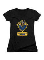 Black The Knights of Good Logo Juniors V-Neck T-Shirt