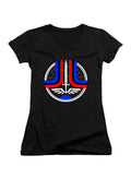 Black Star League Logo Juniors V-Neck T-Shirt