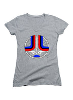 Gray Star League Logo Juniors V-Neck T-Shirt