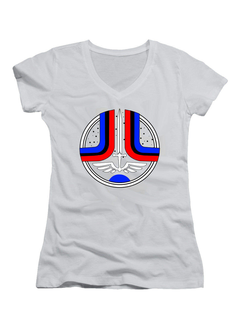 White Star League Logo Juniors V-Neck T-Shirt