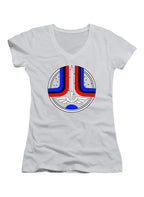 White Star League Logo Juniors V-Neck T-Shirt