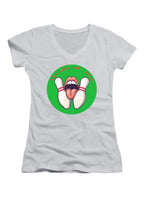 White The Lick-ety Splits Juniors V-Neck T-Shirt