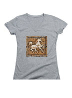 Gray The Prancing Pony Juniors V-Neck T-Shirt