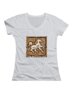 White The Prancing Pony Juniors V-Neck T-Shirt