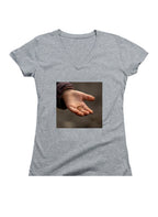Gray The Ring Juniors V-Neck T-Shirt