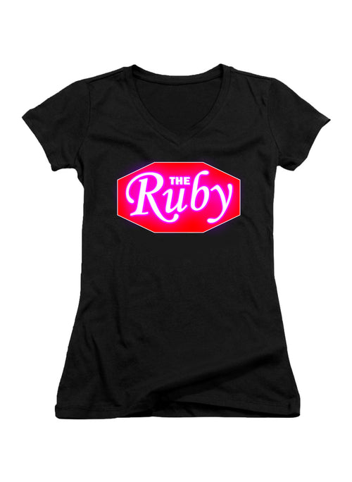 Black The Ruby Juniors V-Neck T-Shirt