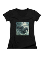 Black The Witch King Juniors V-Neck T-Shirt
