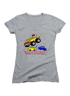 Gray There are Very Few Problems a Monster Truck Can't Solve Juniors V-Neck T-Shirt
