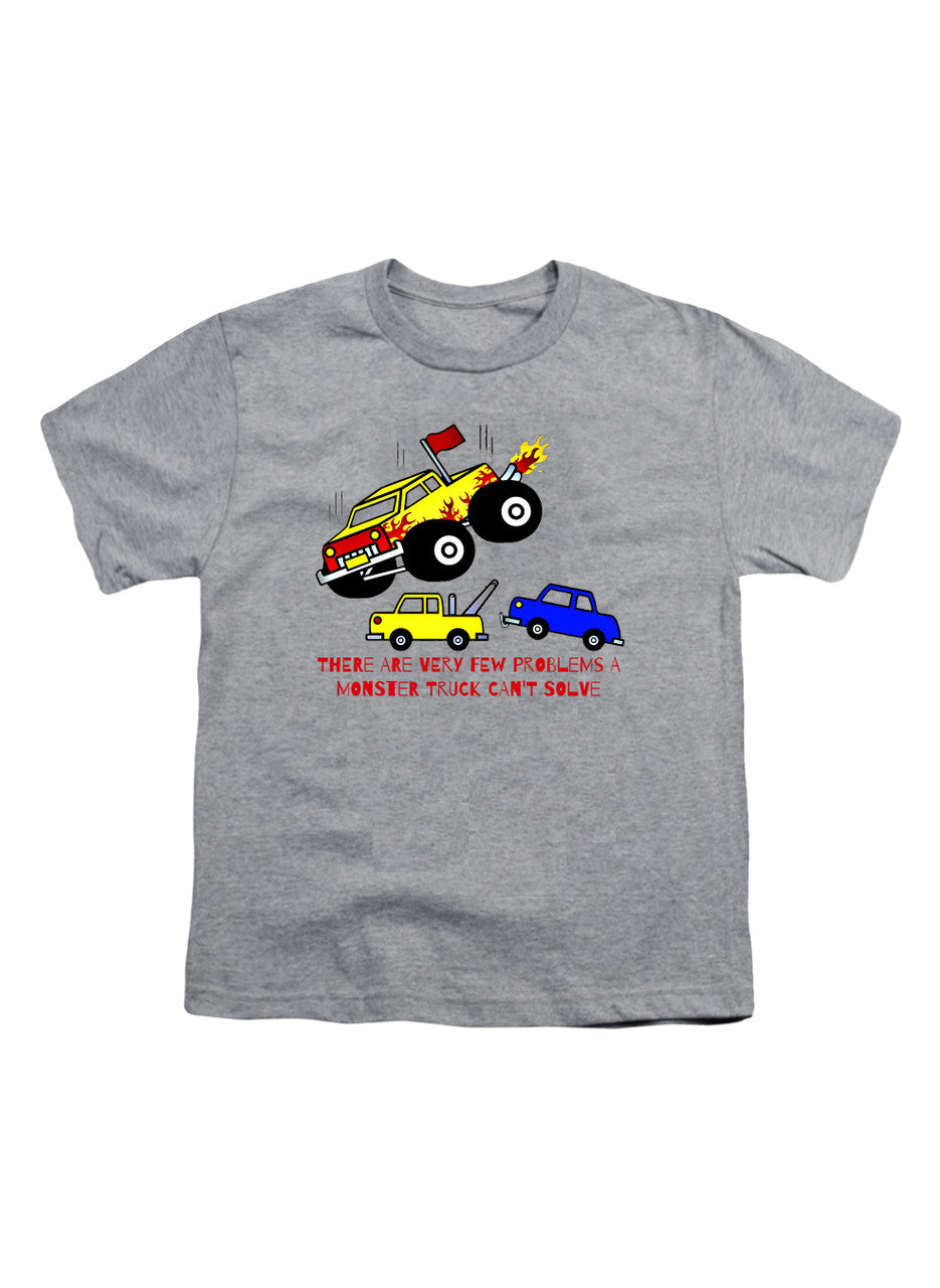 Gray There are Very Few Problems a Monster Truck Can't Solve Youth/Toddler T-Shirt