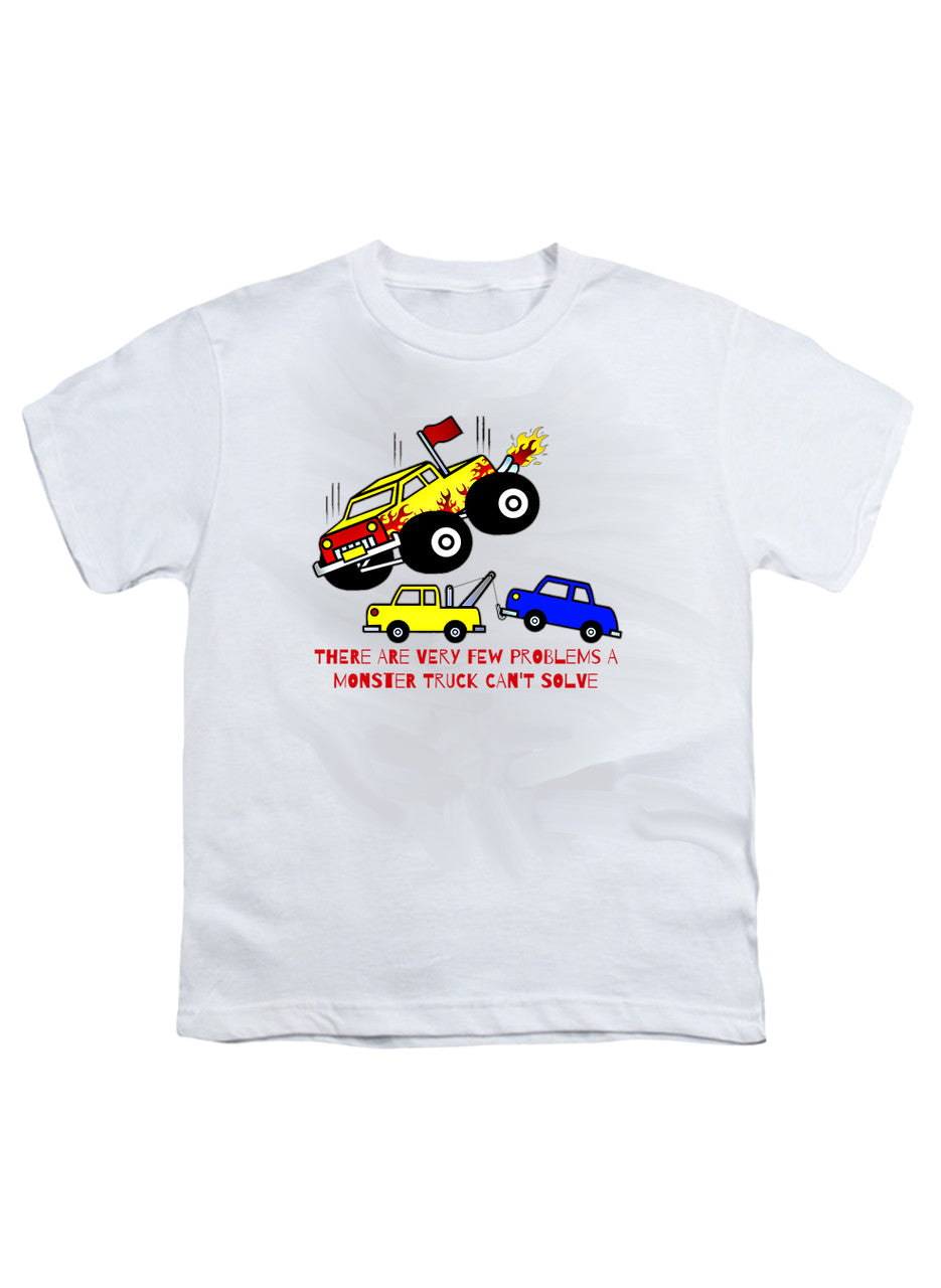 White There are Very Few Problems a Monster Truck Can't Solve Youth/Toddler T-Shirt