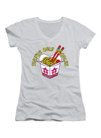 White They're Only Noodles Juniors V-Neck T-Shirt