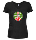 Black Transport Ship Logo Juniors V-Neck T-Shirt