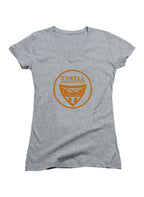 Gray Tyrell Corporation Logo Juniors V-Neck T-Shirt