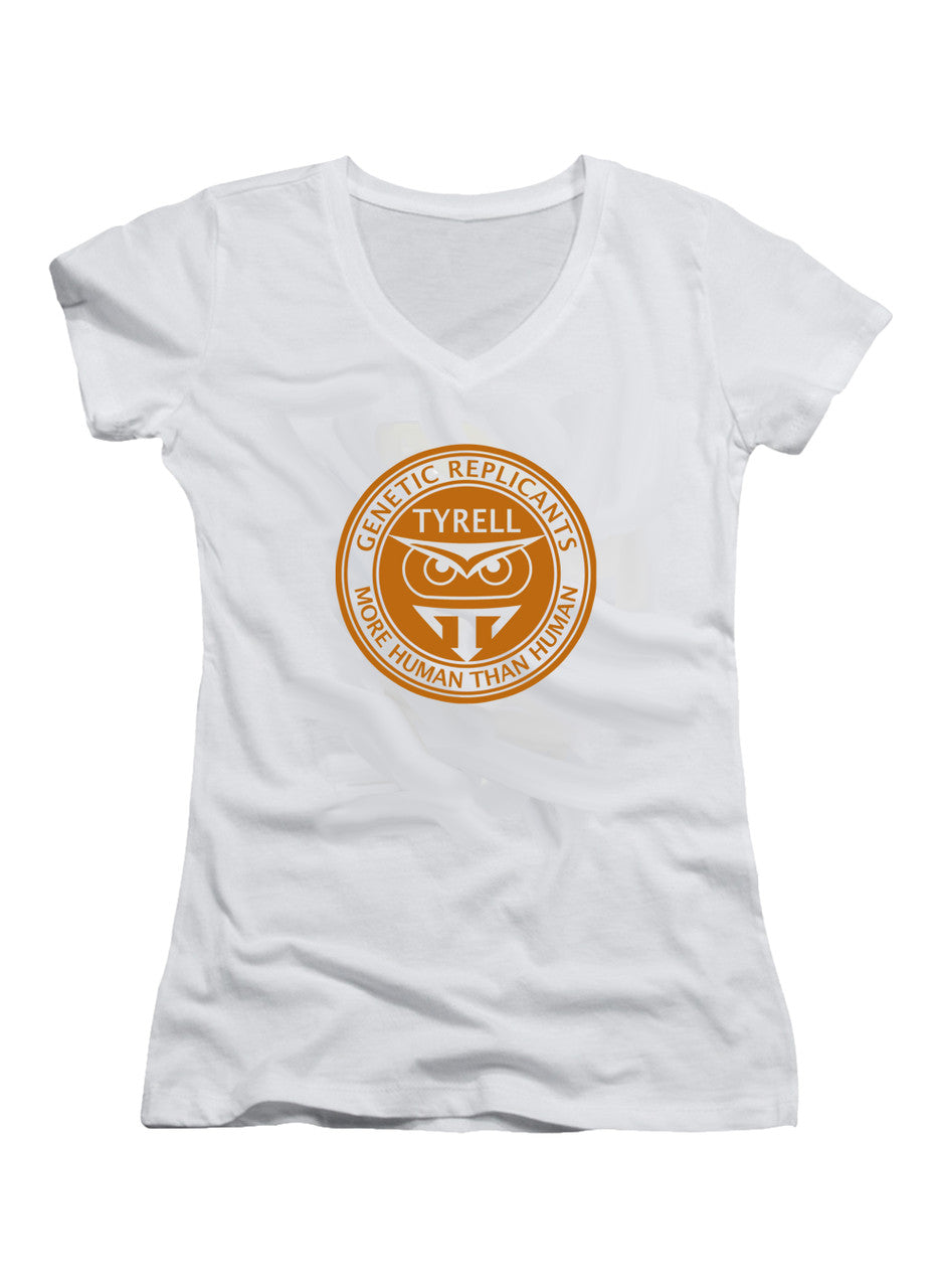 White Tyrell Genetic Replicants Juniors V-Neck T-Shirt