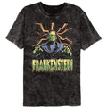 Frankenstein Mineral Wash T-Shirt - Frankenstein Lightning Background