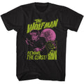 Black Universal Monsters t-shirt featuring a Beware the Curse design