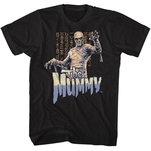 Black Universal Monsters t-shirt featuring a The Mummy Black design