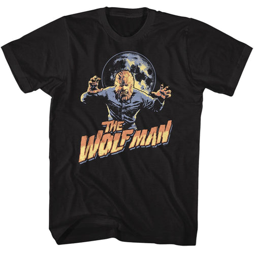 Black Universal Monsters t-shirt featuring a Multitone Wolfman design