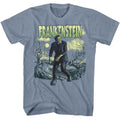 Indigo Heather Universal Monsters t-shirt featuring a Trotting Along design