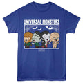 Royal Blue Universal Monsters t-shirt featuring a Chibi Monsters design