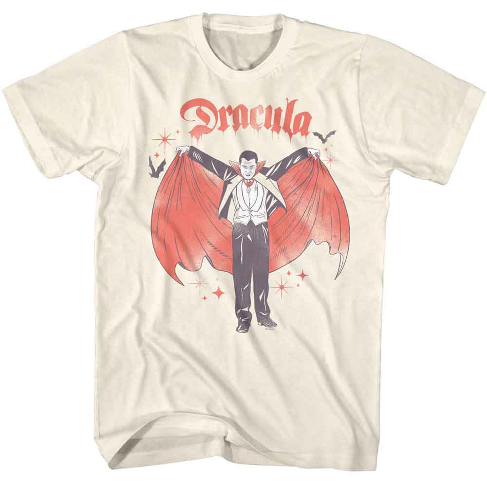 Natural Universal Monsters t-shirt featuring a Sparkle Dracula design