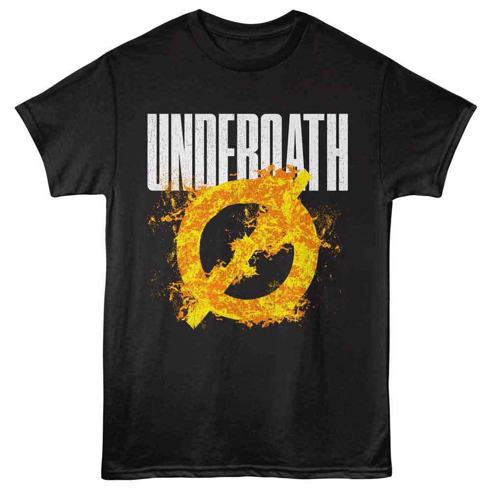 Black Underoath t-shirt featuring a Splatter Symbol design