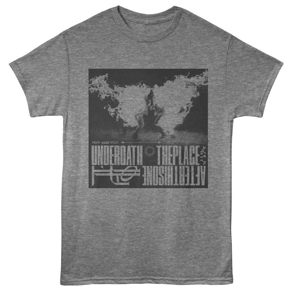 Graphite Heather Underoath t-shirt featuring a Two Guys Flames design